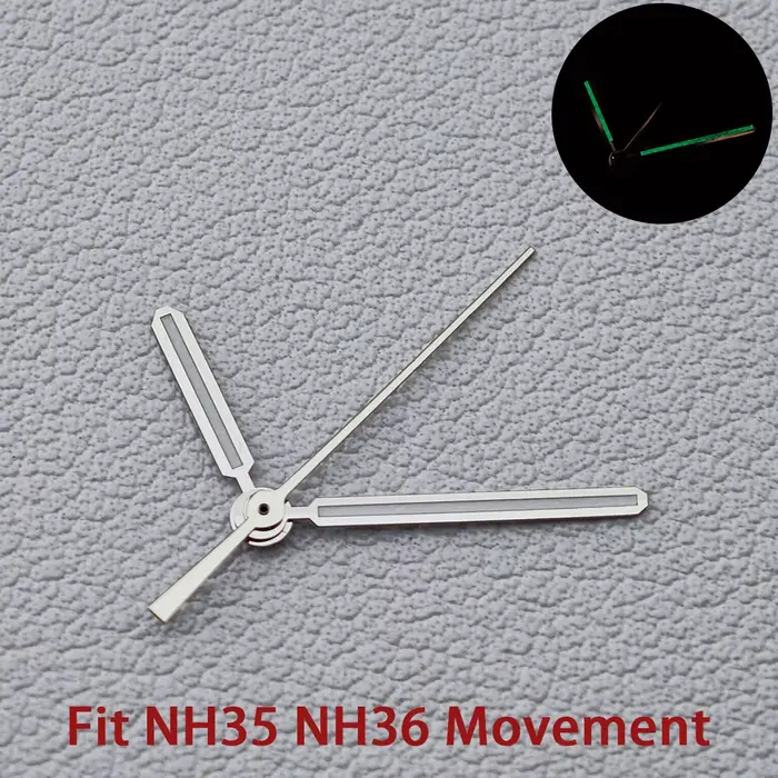 Montre à calendrier simple 31,8 mm, cadran noir, cadran lumineux vert pour mouvement NH35/NH36, acce