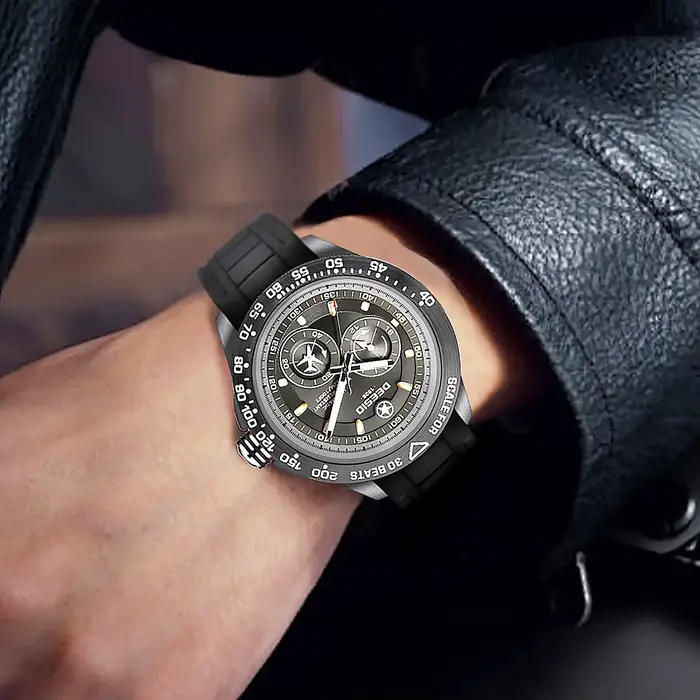 Montre mécanique automatique deesio en fibre de carbone avec cadran lumineux résistant à l'eau pour hommes occasions spéciales