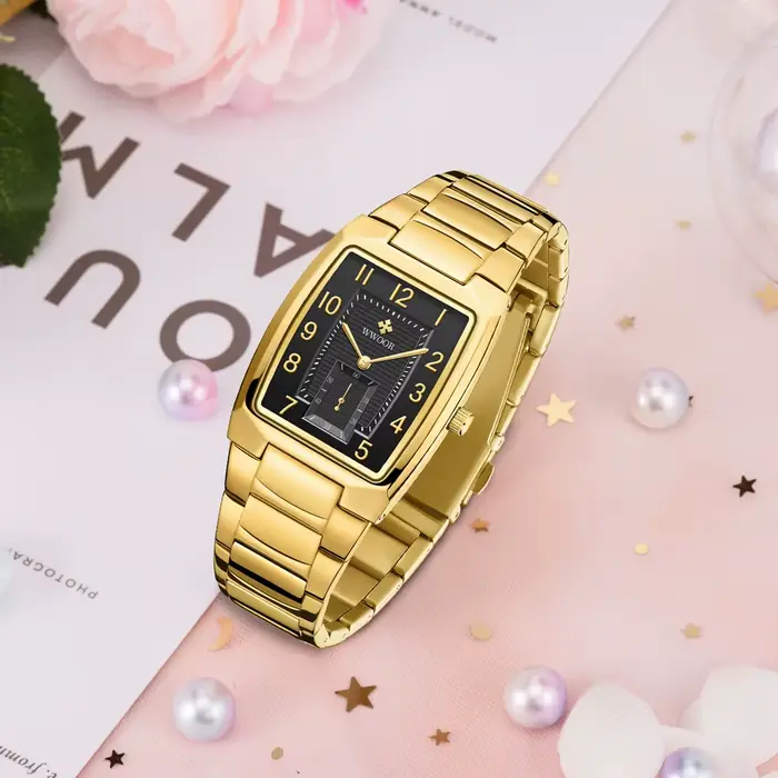 Montre à quartz en acier inoxydable étanche pour femme
