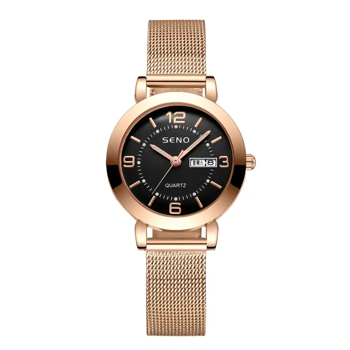 UTHAI H55 montre à Quartz pour femmes mode grand chiffre horloge lumière luxe bracelet en acier inoxydable étanche calendrier lumineux cadeau
