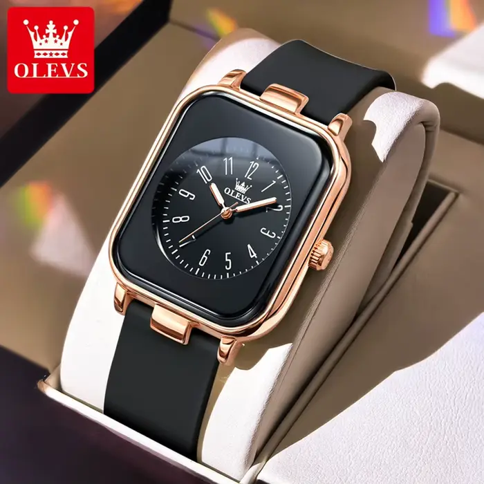 OLEVS-Montre à quartz étanche avec bracelet en silicone pour femme, montres-bracelets provoqué pour 