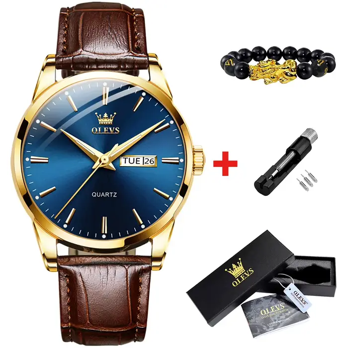 Montres pour hommes OLVES 6898, marque haut de gamme, montre-bracelet à quartz simple originale pour