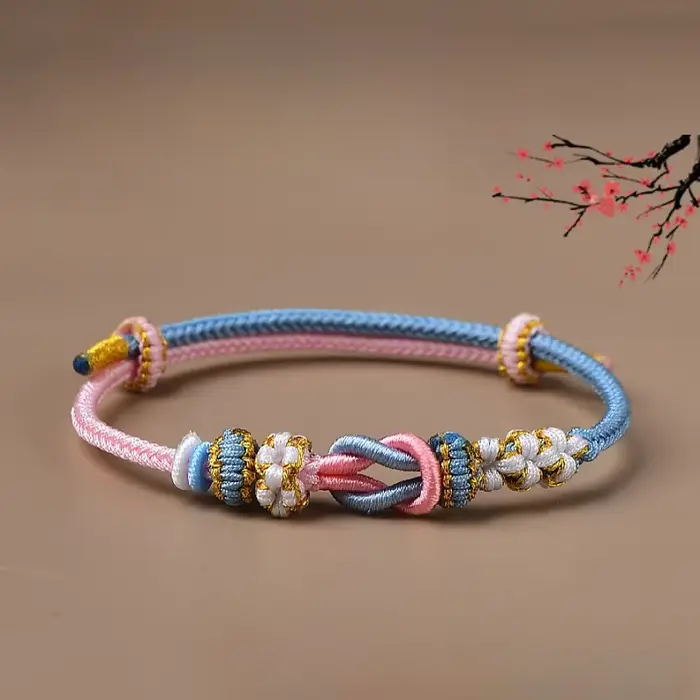 Bracelets de ULrouge tressés réglables pour femmes, produits partiellement préparés, perles portable