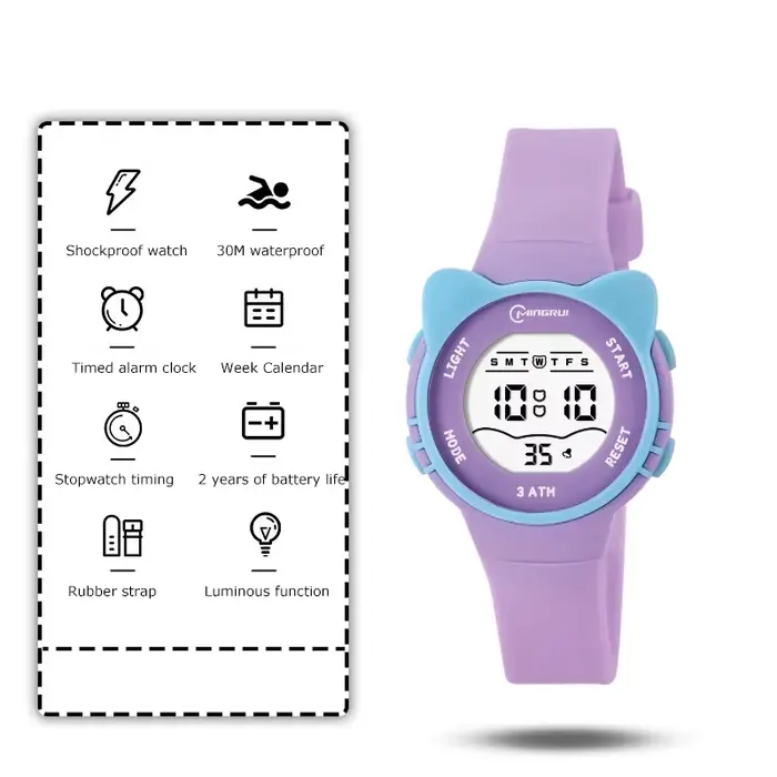 UTHAI DigitaWatch filles et garçons mignon Meow Star montres enfants