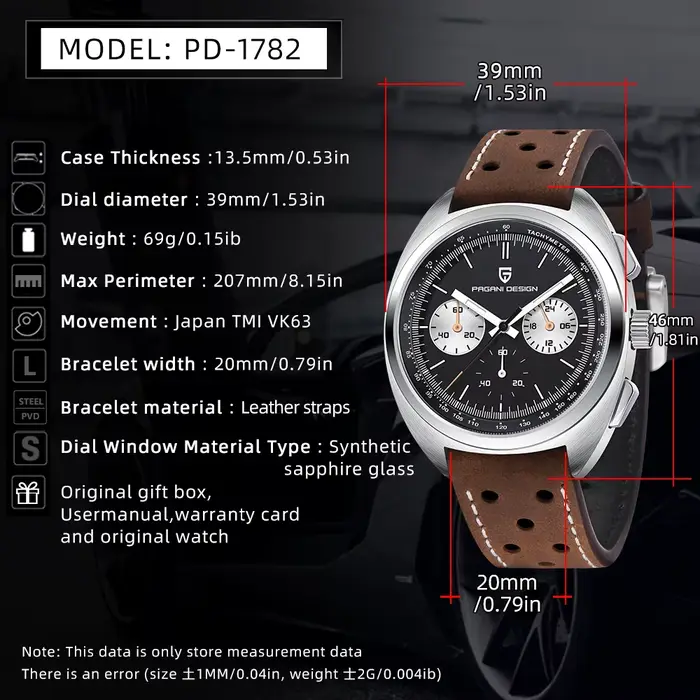 Montre-bracelet à quartz PAGANI DESIGN rétro sport avec cadran panda en acier inoxydable pour hommes résistante à l'eau et aux activités quotidiennes
