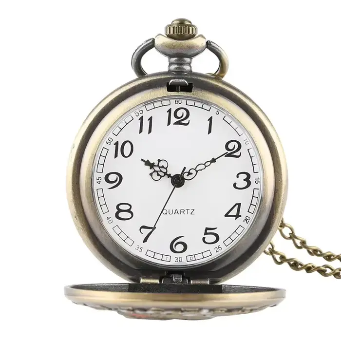 Montre de poche vintage en alliage style indien pour homme et femme occasions spéciales colliers chaînes pulls
