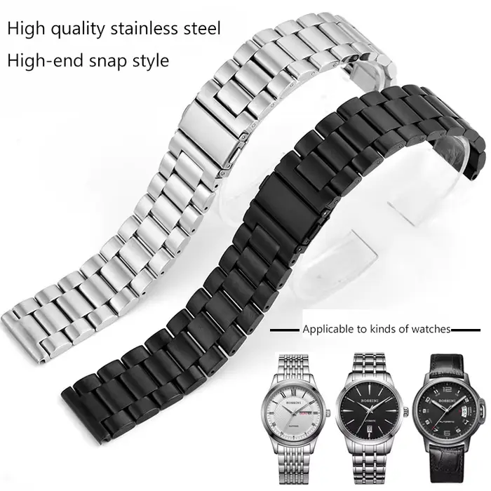 Bracelet de montre en acier inoxydable pour montre traditionnelle avec bouton à ressort largeur 16mm 18mm 20mm 22mm 24mm occasions spéciales