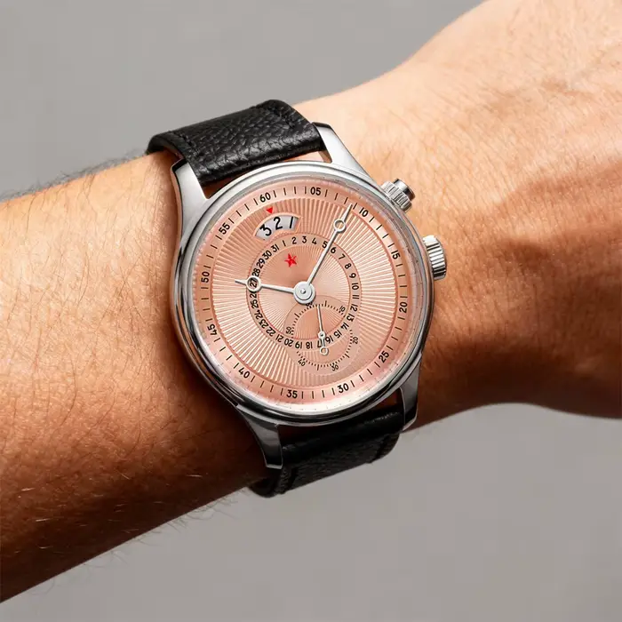 Montre pour hommes Red Star 40mm Premium avec mouvement mouette ST1716 calendrier étanche 3ATM