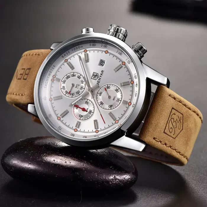 BENYAR Chronographe dehors Hommes Montres Top Marque De Luxe Montre À Quartz Horloge Tous Poquinze Travail Étanche