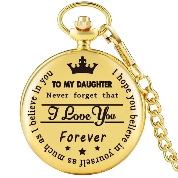 Montre de poche analogique à quartz « Je t'aime pour toujours » pour fille, affichage chiffres romai