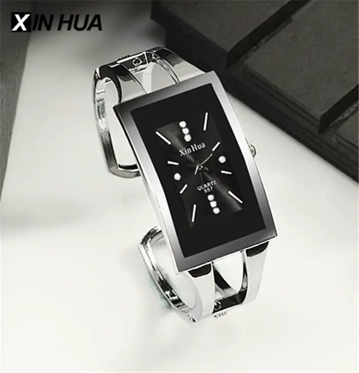 Femmes Bracelet montre exquise Quartz montre-Bracelet cristal mode argent élégant horloge en acier inoxydable Mujer