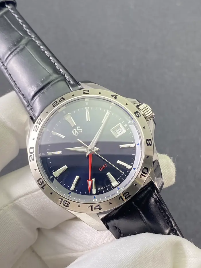 Montre GS Custom GMT, mouvement à quartz suisse Ronda 515H, luminescence verte, couronne à visser, b
