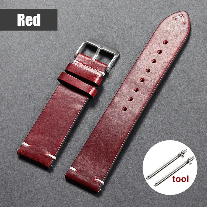Bracelet de montre en cuir huilé vintage 18 mm 20 mm 22 mm 19 mm 21 mm 24 mm