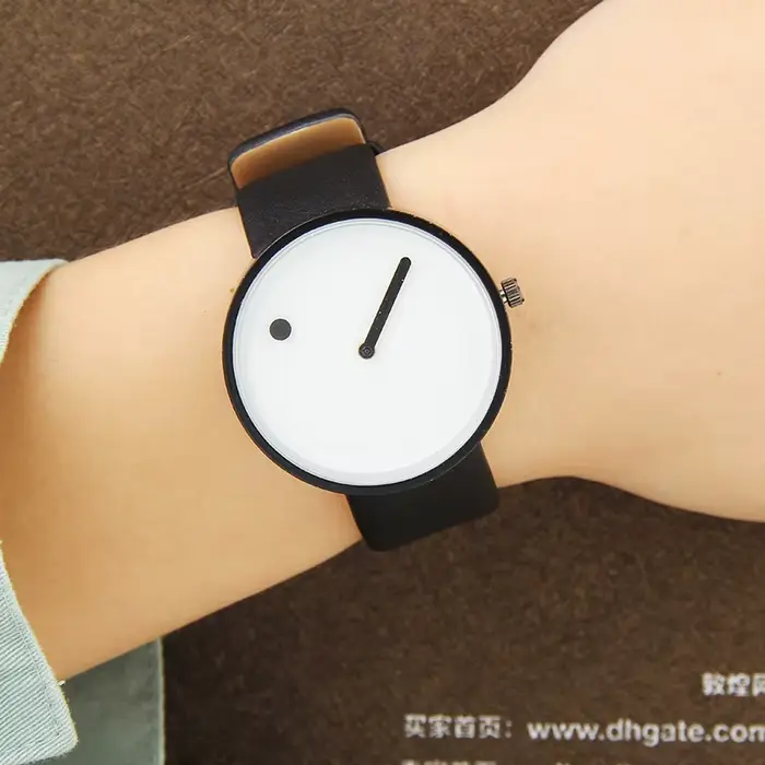 Montres-bracelets en cuir de style minimaliste pour hommes