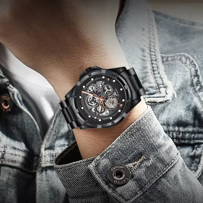 Montre homme Ailang entièrement automatique à mouvement mécanique