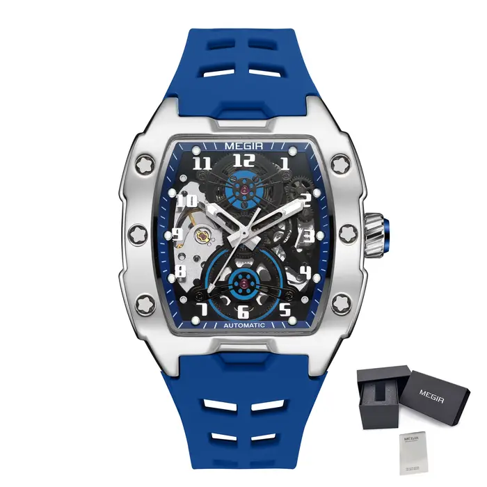 MEGIR marque mode montre mécanique pour hommes Sport évidé automatique montre-bracelet lumineux étan