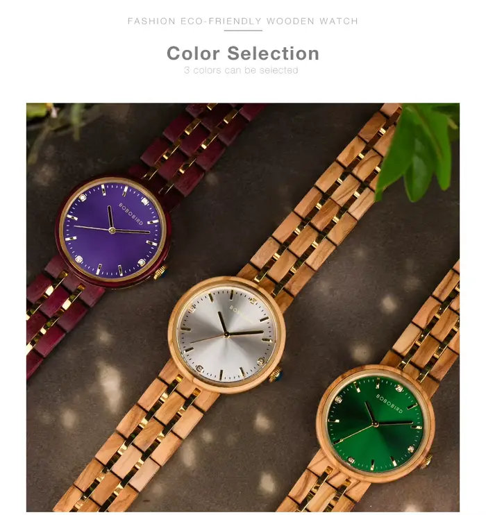 BOBO BIRD-Montre-bracelet en bois pour femme