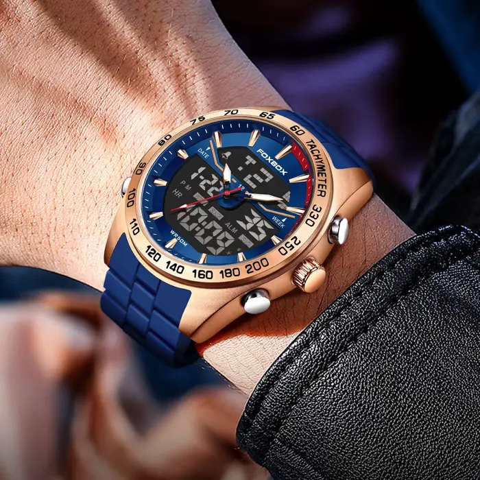 FOXBOX Top marque de luxe affaires montre numérique électronique pour hommes mode militaire étanche