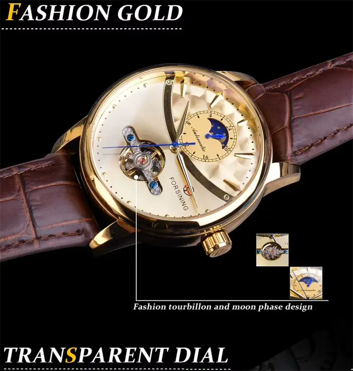 Montre-bracelet mécanique de luxe haut de gamme pour hommes