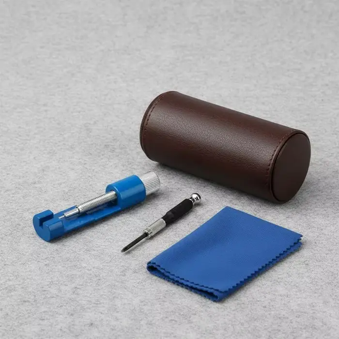 Kit d'ajustement de bracelet de montre en alliage d'aluminium avec poussoir de goupilles, outil de démontage de maillons pour réparation de montres à domicile occasions spéciales