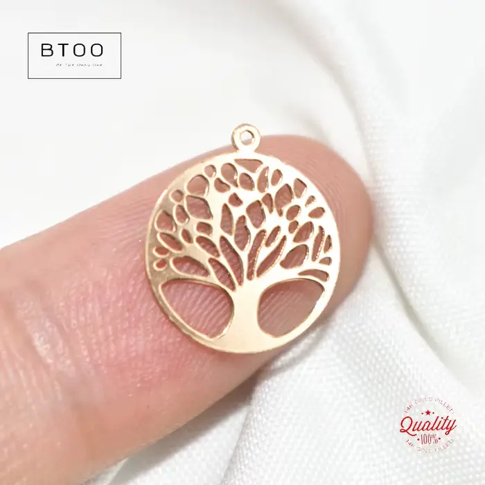 Breloque Arbre de Vie en Or Rempli 14K