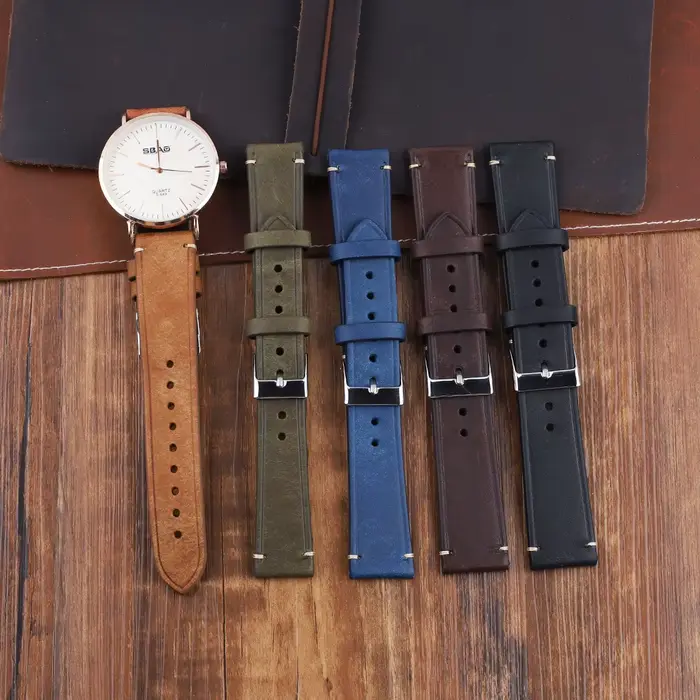 Bracelet de montre en cuir de vache première couche 18mm 19mm 20mm 21mm 22mm vintage pour hommes et femmes occasions spéciales