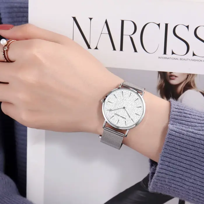 Hannah Martin montre pour femme de luxe avec mouvement à Quartz Original japonais bracelet en maille d'acier inoxydable 36mm montre-bracelet en or Rose