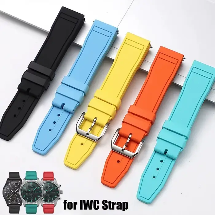 Bracelets de montre à dégagement rapide pour IWC PILOT Portugal PORTOFINO de qualité supérieure en silicone largeur 20mm 21mm 22mm pour femmes et hommes occasions sportives et formelles