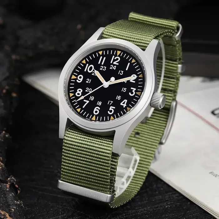 Militado Ml05 montre de terrain Vintage VH31 balayage deuxième mouvement à Quartz cristal saphir haute transparence revêtement AR lumineux 38Mm montres