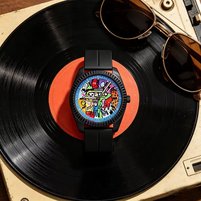 Nouvelle Montre Homme Ronde 2026 Cadran Art Abstrait Tendance Rétro Niche Luxe Cadeau