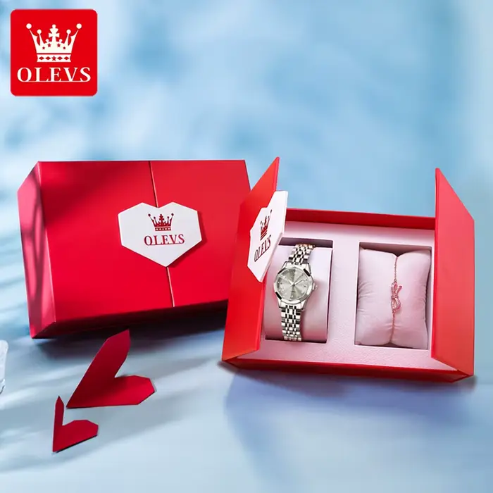 OLEVS 9931 Montre élégante pour femme de marque supérieure, miroir losange, quartz original, bracelet en acier inoxydable, diamant, mode, étanche