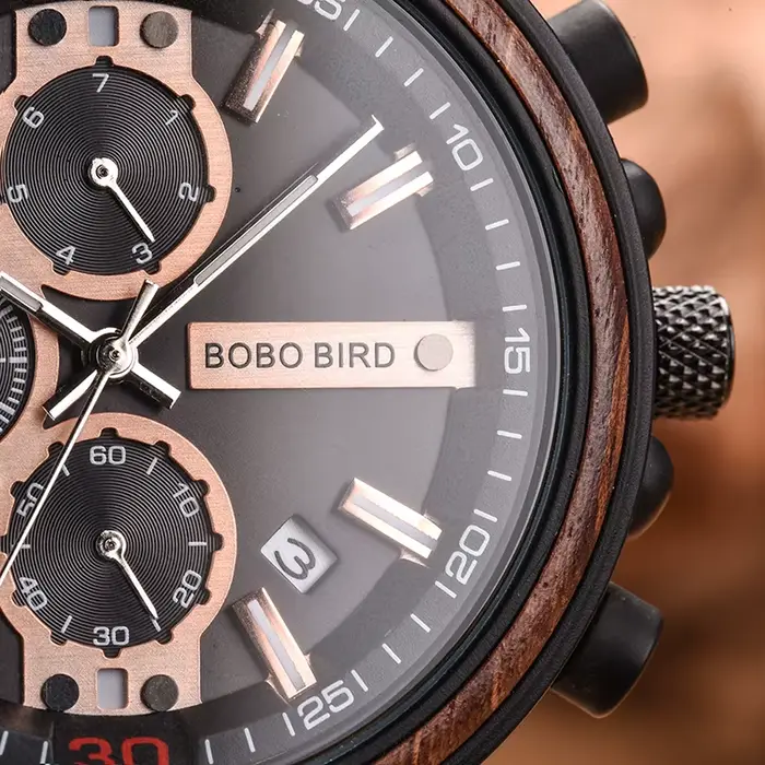 BOBO BIRD - montre militaire boisée pour hommes