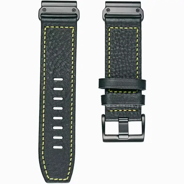 HEMSUT – bracelet de montre en cuir de vache, Compatible avec Fenix/Tactix/Forerunner/Vivoactive/app