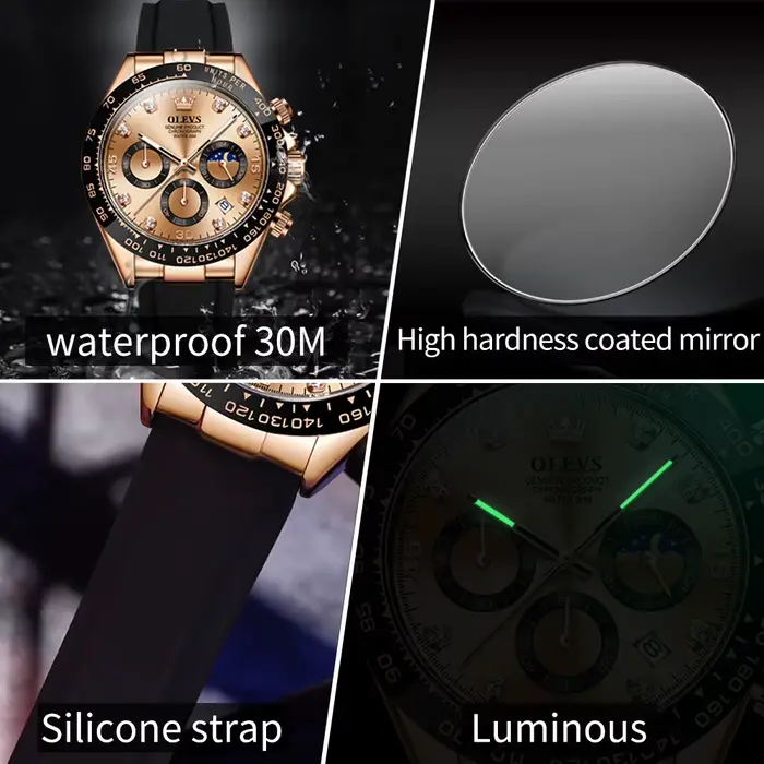 Montre à Quartz de Marque de Luxe pour Homme