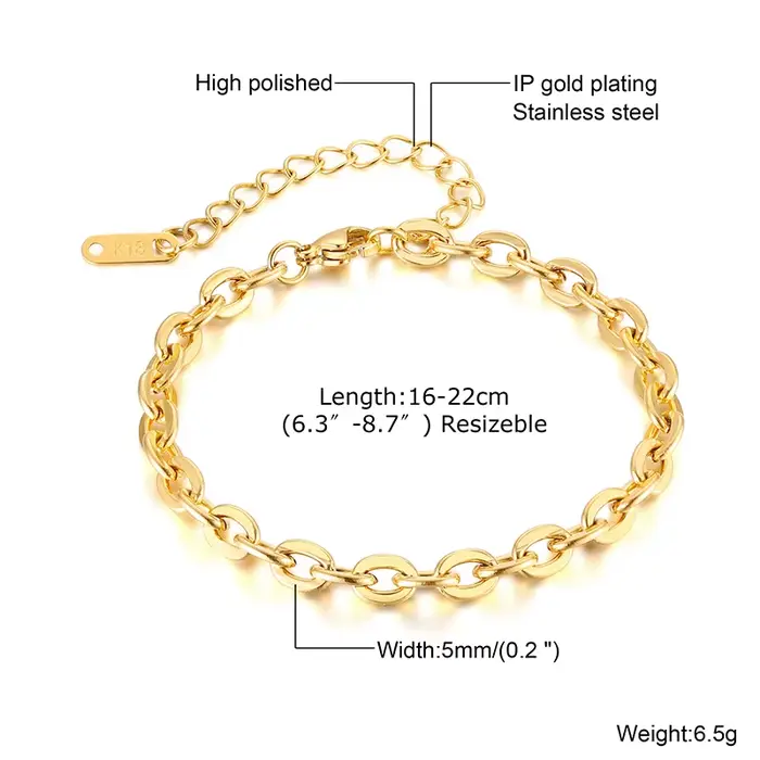 Rolo – Bracelet à maillons de chaîne pour femmes