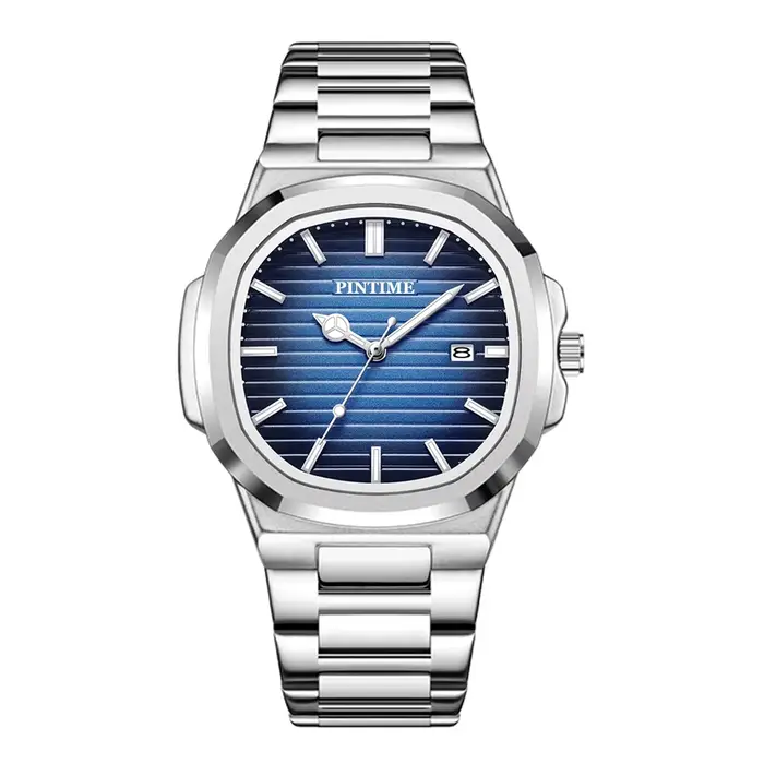 Montre à quartz pour homme, boîtier en alliage, affichage de la date, mouvement à quartz, montre-bra
