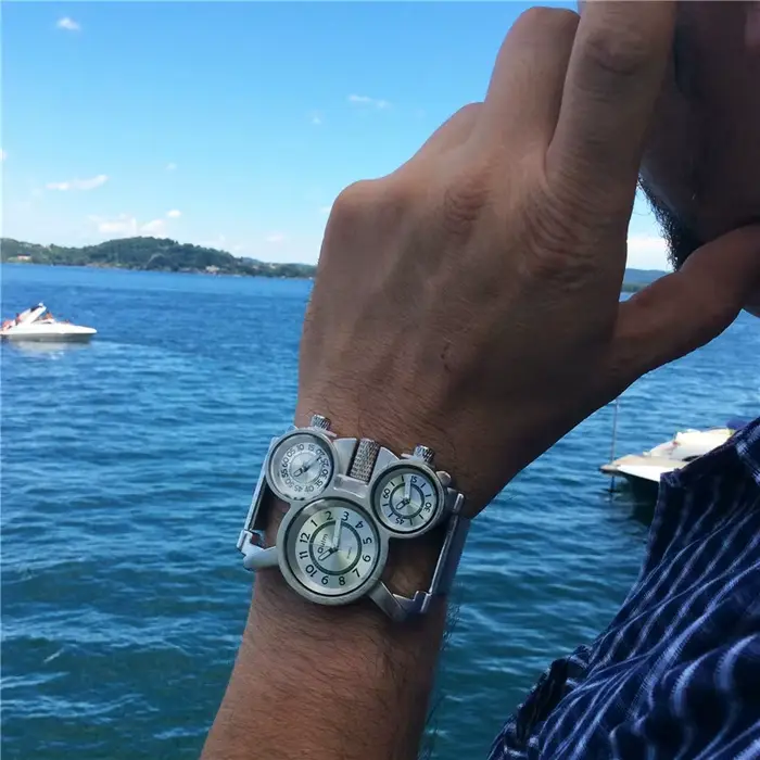 Oulm-Montre à Quartz en Maille pour Homme
