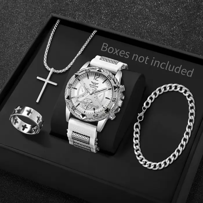 4 montres à quartz pour hommes avec cadran arabe tendance