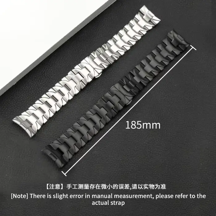Pour Panerai Luminor série argent noir 24 22mm Pam 441111 Bracelet de montre en acier inoxydable solide antirouille