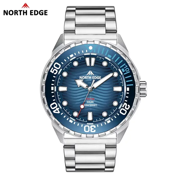 NORTH EDGE 2025 nouvelle montre de plongée à énergie solaire TRITON hommes montres à Quartz de luxe
