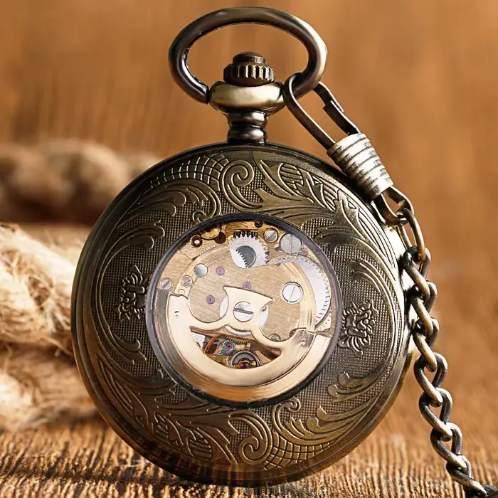 Montre de poche à remontage automatique en cuivre