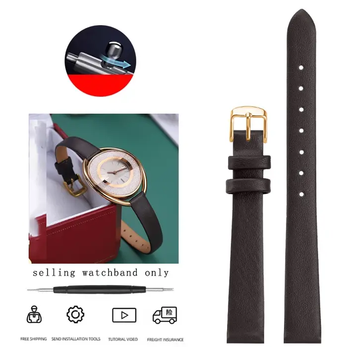 Bracelet en peau de vache pour femme avec fermoir papillon, adaptable à toutes les montres traditionnelles, couleur beige, blanc noir, bleu blanc, bleu rose, bleu clair, jaune argenté, mouve fumée, noir antique, noir blanc, noir jaune, noir gris, rouge noir, vert bleu, violet vert, blanc argenté