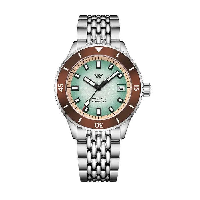 WM montre automatique mécanique plongeur montres hommes étincelle Grain dégradé cadran céramique lunette NH35 AR enduit