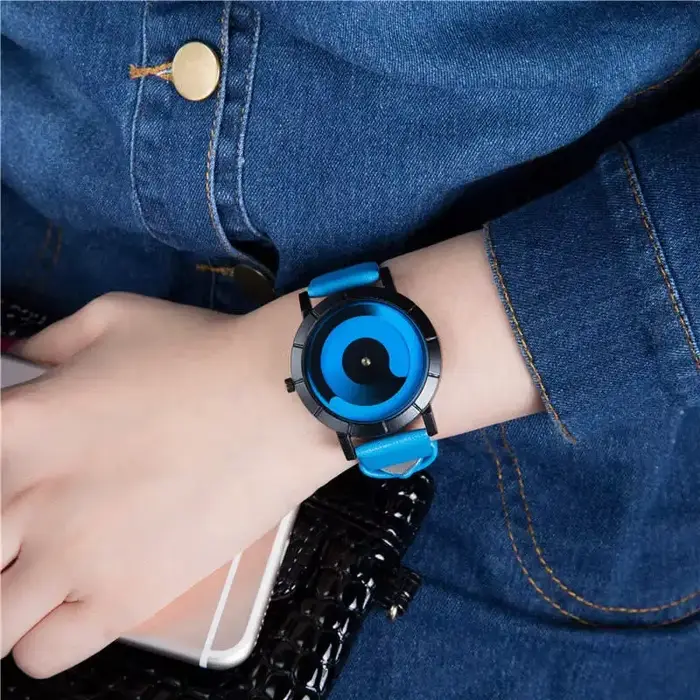 Montres-bracelets à quartz avec bracelet en cuir pour hommes et femmes, montres de sport unisexes, r