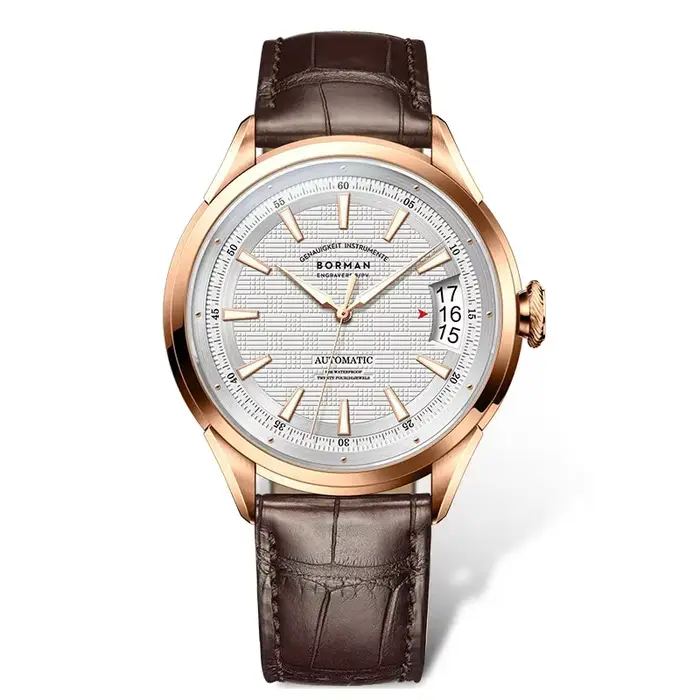 BORMAN hommes montre automatique de luxe 42.5mm montre-bracelet mécanique 50M étanche saphir miroir 