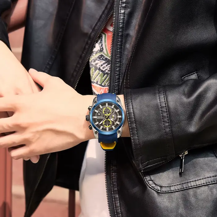 Montre de sport de luxe MEGIR Chronograph pour homme