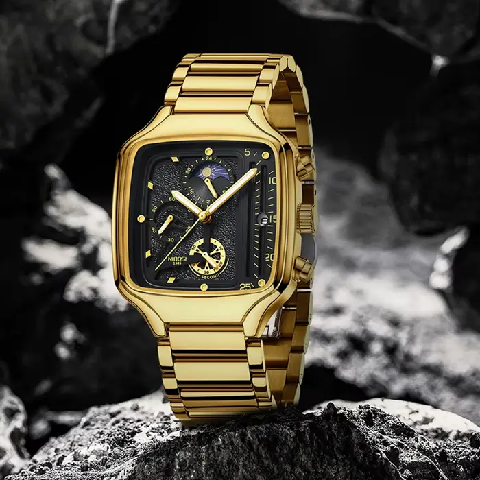 NIBOSI 2025 hommes montres haut de gamme de luxe chronographe montre à Quartz