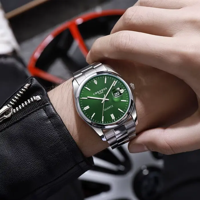 CHRONOS Top marque de luxe homme montre-bracelet étanche lumineux Date hommes montres en acier inoxy