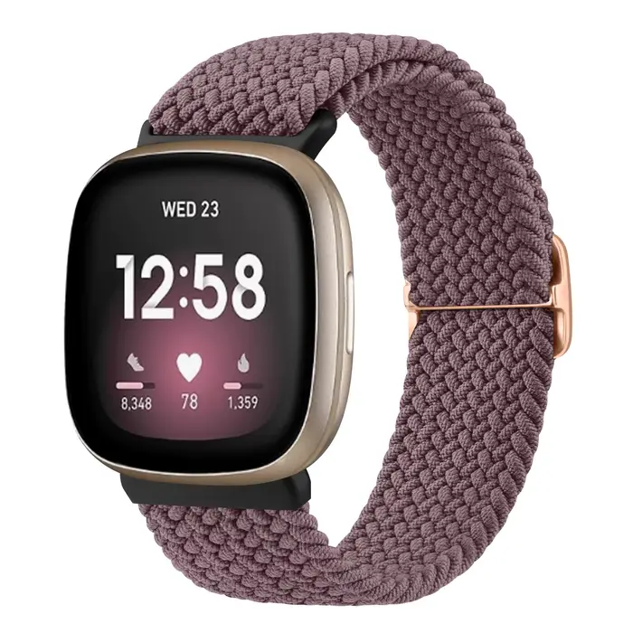 Bracelet à boucle Solo tressé pour Fitbit Versa 3 4, Bracelet de montre de Sport en Nylon réglable p