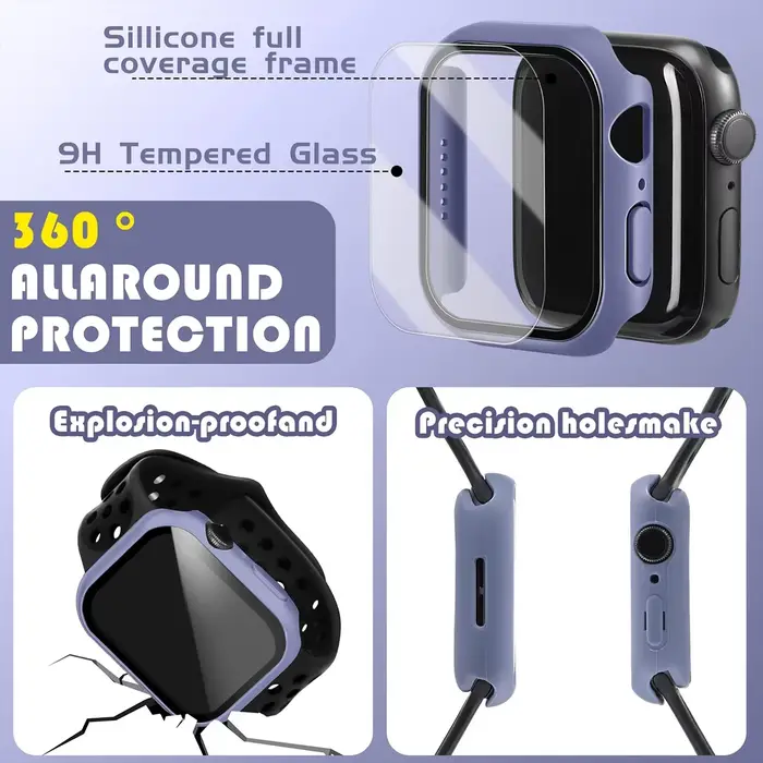 Coque en verre et couvercle pour Apple Watch
